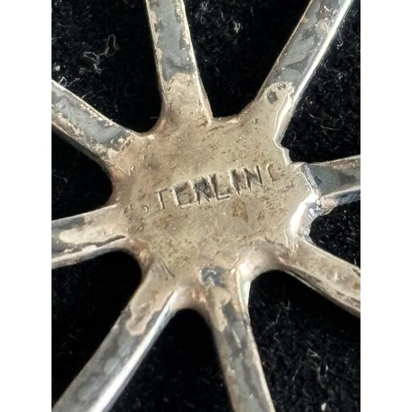 MCM Sterling Silver Modernist Minimalist 2.5” Starburst Brooch 1940 925 - Picture 5 of 6